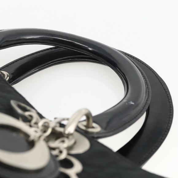 Christian Dior Canage Tote Bag Nylon Black Silver Auth ARZ602