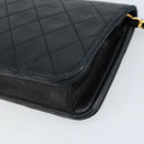CHANEL Matelasse Chain Shoulder Bag Lamb Skin Black Gold CC Auth ARZ605-15