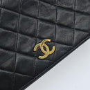 CHANEL Matelasse Chain Shoulder Bag Lamb Skin Black Gold CC Auth ARZ605-17