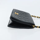 CHANEL Matelasse Chain Shoulder Bag Lamb Skin Black Gold CC Auth ARZ605-3