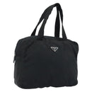 PRADA Hand Bag Nylon Black Silver Auth ARZ607-1