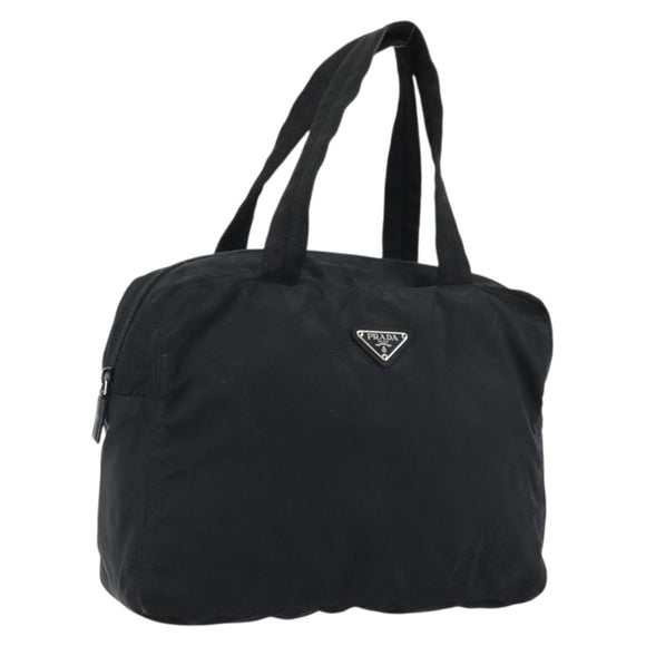 PRADA Hand Bag Nylon Black Silver Auth ARZ607