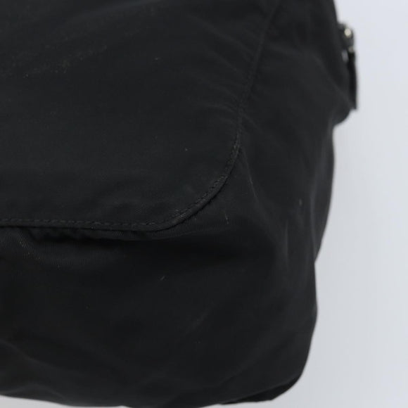 PRADA Hand Bag Nylon Black Silver Auth ARZ607
