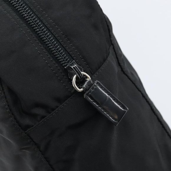 PRADA Hand Bag Nylon Black Silver Auth ARZ607