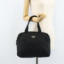 PRADA Hand Bag Nylon Black Silver Auth ARZ607-23