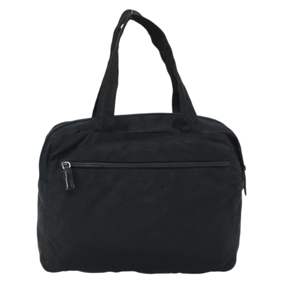 PRADA Hand Bag Nylon Black Silver Auth ARZ607