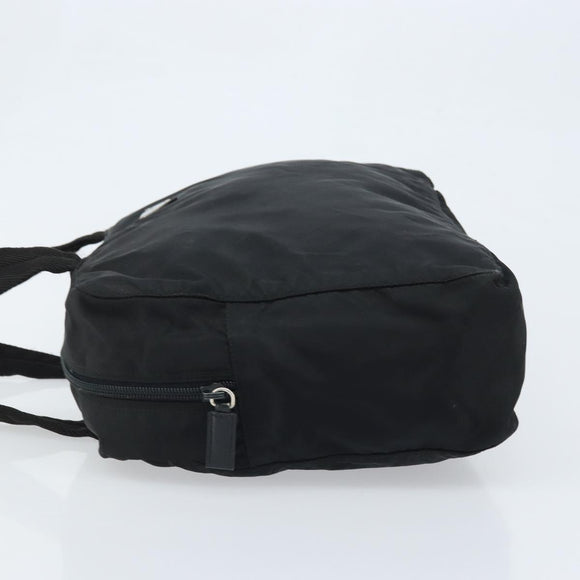 PRADA Hand Bag Nylon Black Silver Auth ARZ607