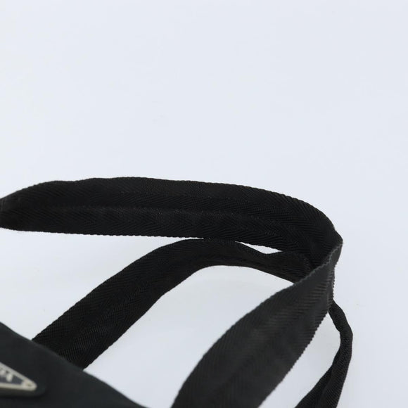 PRADA Hand Bag Nylon Black Silver Auth ARZ607