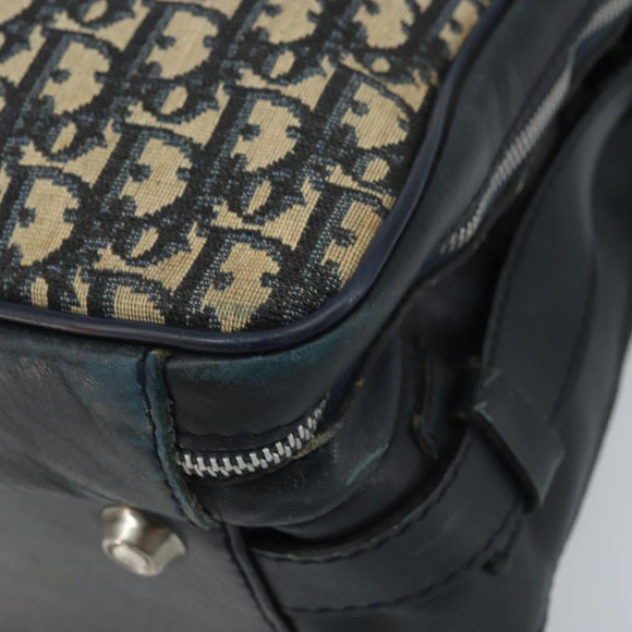 Christian Dior Trotter Canvas Shoulder Bag Navy Silver Auth ARZ611