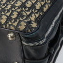 Christian Dior Trotter Canvas Shoulder Bag Navy Silver Auth ARZ611-16