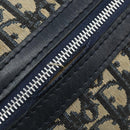 Christian Dior Trotter Canvas Shoulder Bag Navy Silver Auth ARZ611-10