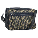Christian Dior Trotter Canvas Shoulder Bag Navy Silver Auth ARZ611-1