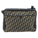 Christian Dior Trotter Canvas Shoulder Bag Navy Silver Auth ARZ611-2