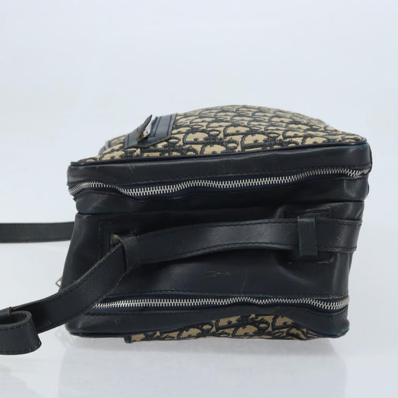 Christian Dior Trotter Canvas Shoulder Bag Navy Silver Auth ARZ611