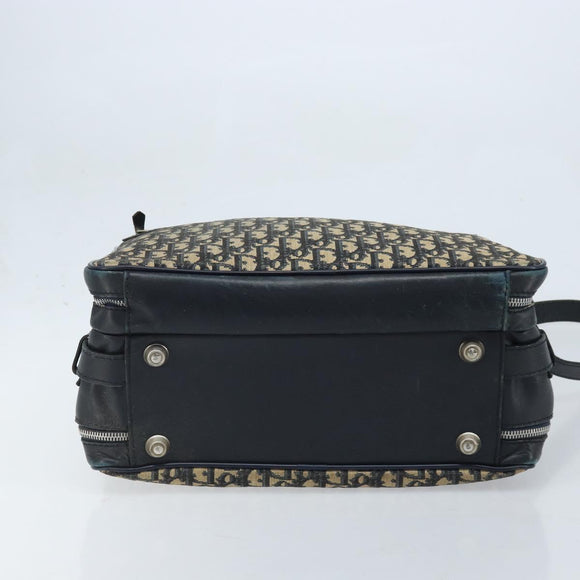 Christian Dior Trotter Canvas Shoulder Bag Navy Silver Auth ARZ611