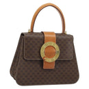 CELINE Macadam Canvas Hand Bag PVC 2way Gold Brown Auth ARZ616A-1