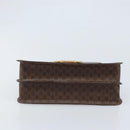 CELINE Macadam Canvas Hand Bag PVC 2way Gold Brown Auth ARZ616A-5