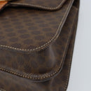 CELINE Macadam Canvas Hand Bag PVC 2way Gold Brown Auth ARZ616A-9