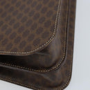 CELINE Macadam Canvas Hand Bag PVC 2way Gold Brown Auth ARZ616A-17