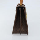 CELINE Macadam Canvas Hand Bag PVC 2way Gold Brown Auth ARZ616A-3