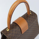 CELINE Macadam Canvas Hand Bag PVC 2way Gold Brown Auth ARZ616A-6