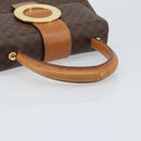CELINE Macadam Canvas Hand Bag PVC 2way Gold Brown Auth ARZ616A-7