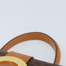 CELINE Macadam Canvas Hand Bag PVC 2way Gold Brown Auth ARZ616A-14
