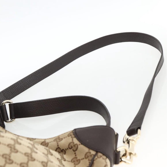 GUCCI GG Canvas Web Sherry Line Shoulder Bag 2way Beige Gold 296851 Auth ARZ642