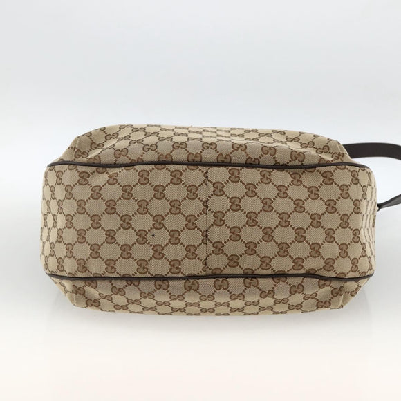 GUCCI GG Canvas Web Sherry Line Shoulder Bag 2way Beige Gold 296851 Auth ARZ642