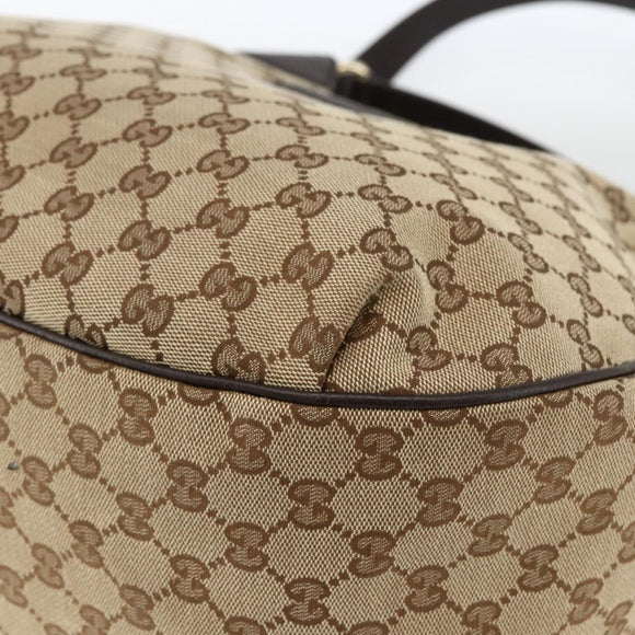 GUCCI GG Canvas Web Sherry Line Shoulder Bag 2way Beige Gold 296851 Auth ARZ642