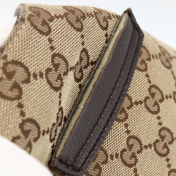 GUCCI GG Canvas Web Sherry Line Shoulder Bag 2way Beige Gold 296851 Auth ARZ642