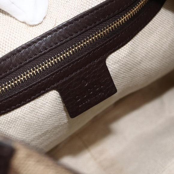 GUCCI GG Canvas Web Sherry Line Shoulder Bag 2way Beige Gold 296851 Auth ARZ642
