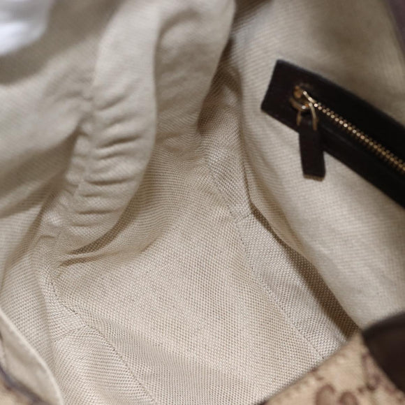 GUCCI GG Canvas Web Sherry Line Shoulder Bag 2way Beige Gold 296851 Auth ARZ642
