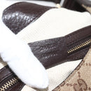 GUCCI GG Canvas Web Sherry Line Shoulder Bag 2way Beige Gold 296851 Auth ARZ642-12
