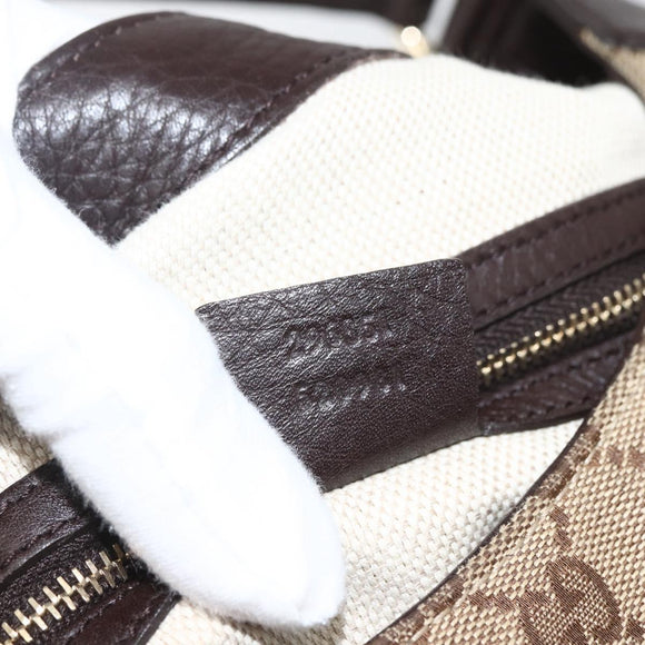 GUCCI GG Canvas Web Sherry Line Shoulder Bag 2way Beige Gold 296851 Auth ARZ642