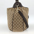 GUCCI GG Canvas Web Sherry Line Shoulder Bag 2way Beige Gold 296851 Auth ARZ642-3