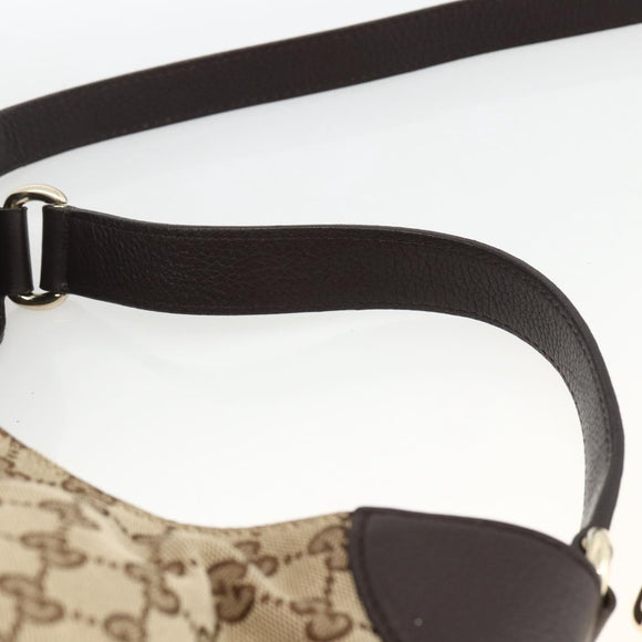 GUCCI GG Canvas Web Sherry Line Shoulder Bag 2way Beige Gold 296851 Auth ARZ642