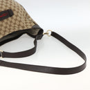 GUCCI GG Canvas Web Sherry Line Shoulder Bag 2way Beige Gold 296851 Auth ARZ642-8