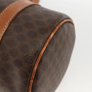 CELINE Macadam Canvas Hand Bag PVC Leather Brown Gold Auth ARZ645-12
