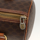 CELINE Macadam Canvas Hand Bag PVC Leather Brown Gold Auth ARZ645-14