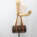 CELINE Macadam Canvas Hand Bag PVC Leather Brown Gold Auth ARZ645-23