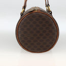 CELINE Macadam Canvas Hand Bag PVC Leather Brown Gold Auth ARZ645-4
