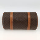 CELINE Macadam Canvas Hand Bag PVC Leather Brown Gold Auth ARZ645-9