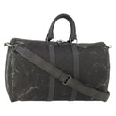 LOUIS VUITTON Damier Carbon Keepall Bandouliere 45 Bag Black N41324 Auth ARZ658-1