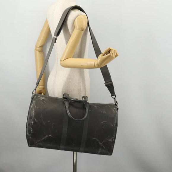 LOUIS VUITTON Damier Carbon Keepall Bandouliere 45 Bag Black N41324 Auth ARZ658