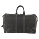 LOUIS VUITTON Damier Carbon Keepall Bandouliere 45 Bag Black N41324 Auth ARZ658-13