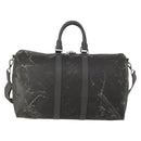 LOUIS VUITTON Damier Carbon Keepall Bandouliere 45 Bag Black N41324 Auth ARZ658-2