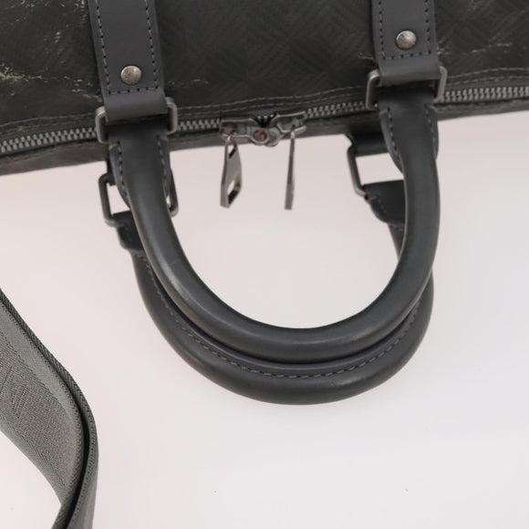 LOUIS VUITTON Damier Carbon Keepall Bandouliere 45 Bag Black N41324 Auth ARZ658