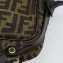 FENDI Zucca Canvas Shoulder Bag Black Brown Auth ARZ659-12
