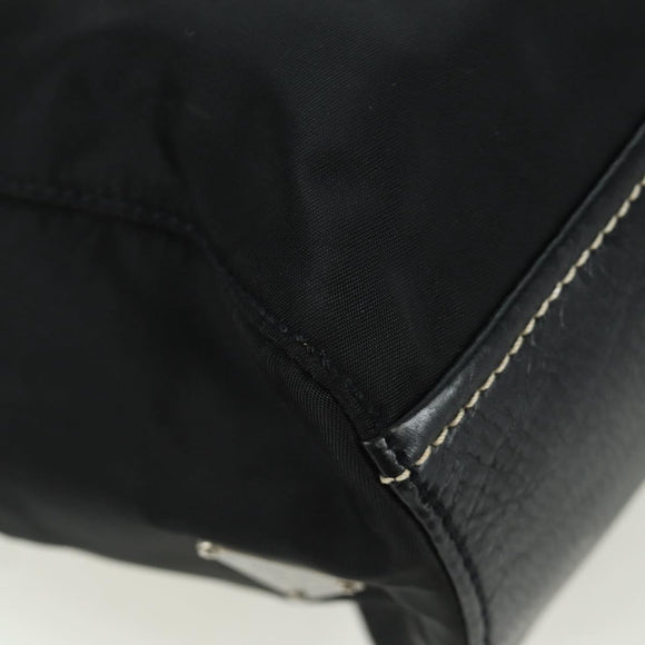 PRADA Shoulder Bag Nylon Black Silver Auth ARZ662V